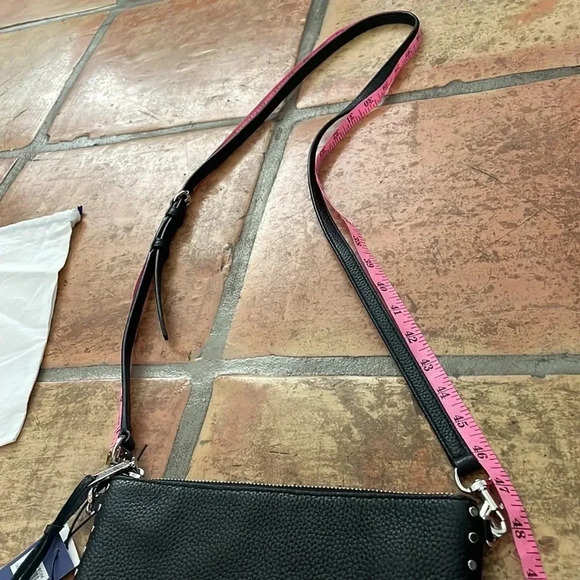 NEW ✨ Rebecca Minkoff Black Leather Bag w Silver Hardware and Studs Adj Strap - Picture 9 of 12